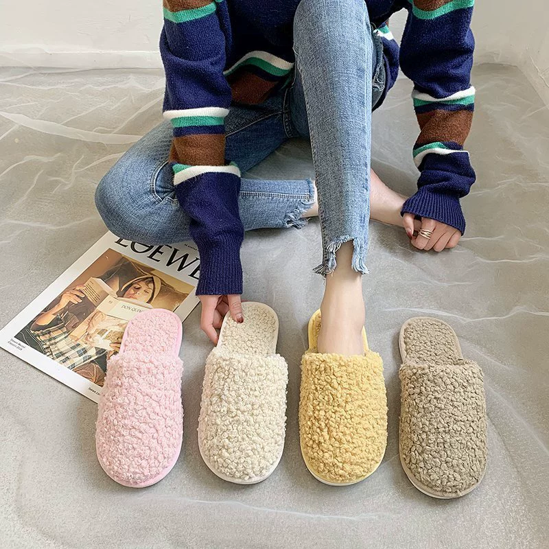 Новые осенне-зимние тапочки Мао, женские домашние Нескользящие теплые хлопковые тапочки, напольные тапочки, Студенческая обувь на заказ оптом
