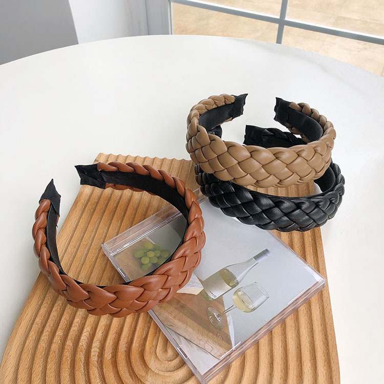 Retro Woven Pu Leather Headband display picture 11