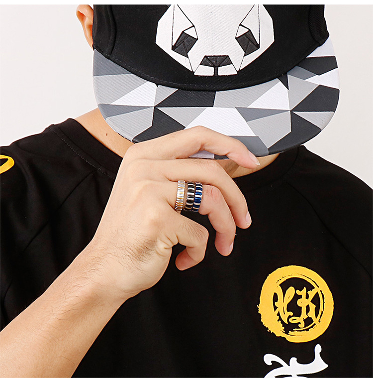 304 Stainless Steel Material Geometric Pattern Men's Gender Punk Simple Style Geometric Stainless Steel Plating Men's Rings