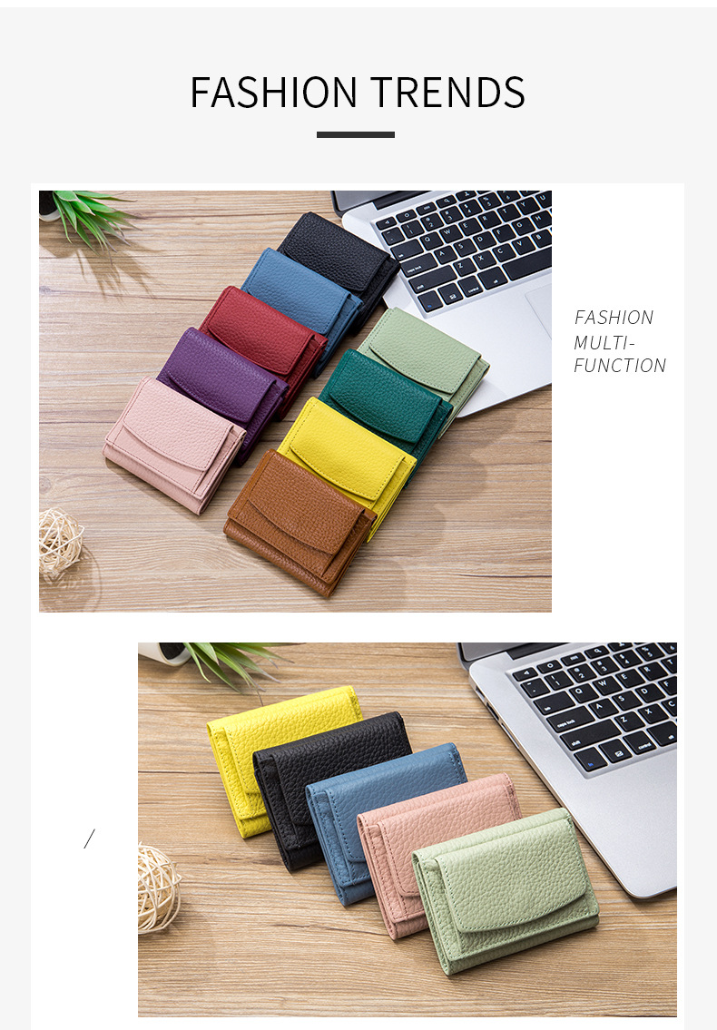 Women's Solid Color Leather Magnetic Buckle Wallets display picture 5