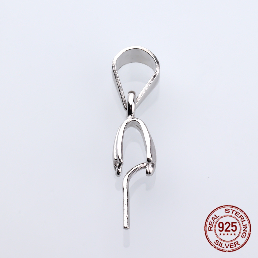 S925纯银吊坠夹扣 纯银双条纹针夹扣瓜子扣横向孔扣手工DIY夹扣-阿里巴巴