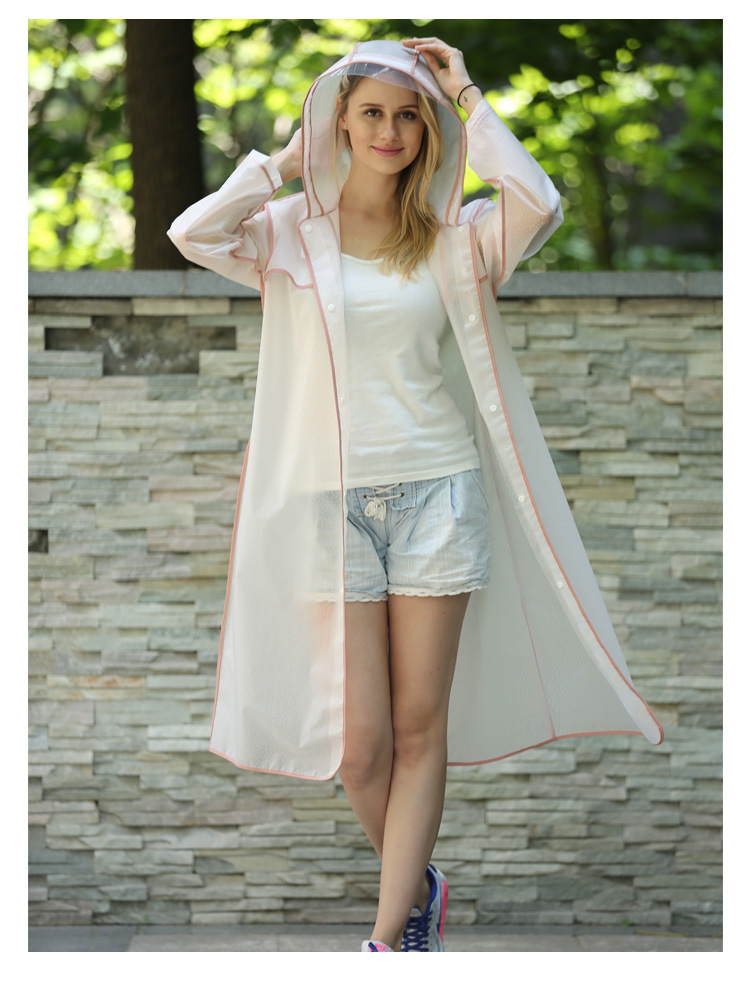 Solid Color Translucent Fashion Wrap Eva Outdoor Raincoat display picture 2