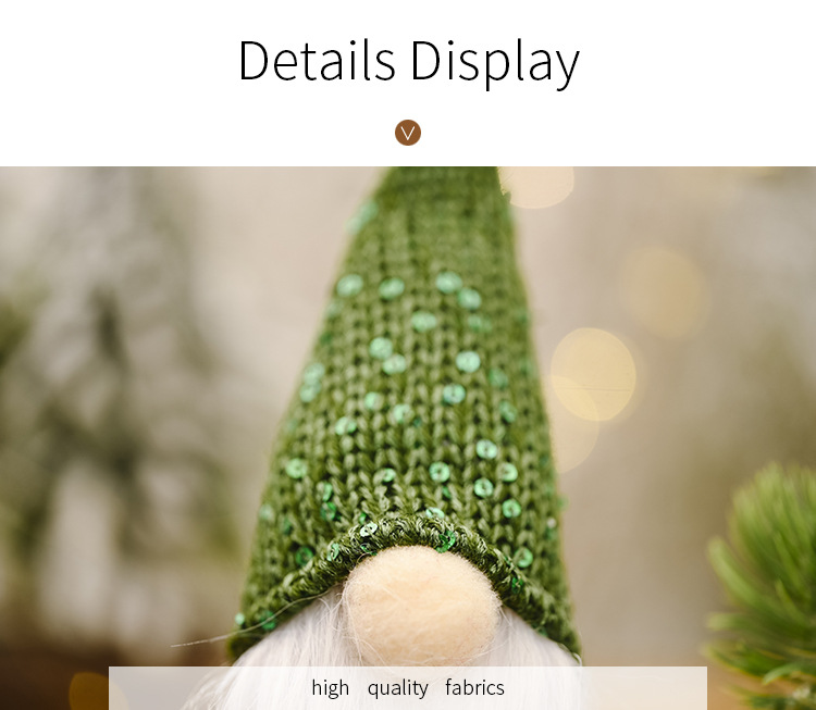 Sequined Hat Doll Christmas Decoration