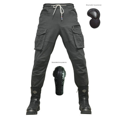 Pantalones de motocicleta Four Seasons pantalones casuales delgados monos de camuflaje negro pantalones de montar en motocicleta hombres y mujeres equipo de protección ajustable