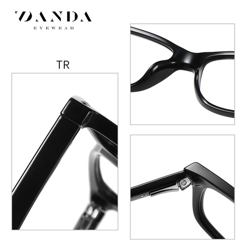  New Model Photochromic Sunglasses for Men and Women Retro Flat-Square Classic Rice Nail Blue Light Blocking Photochromic Sunglasses