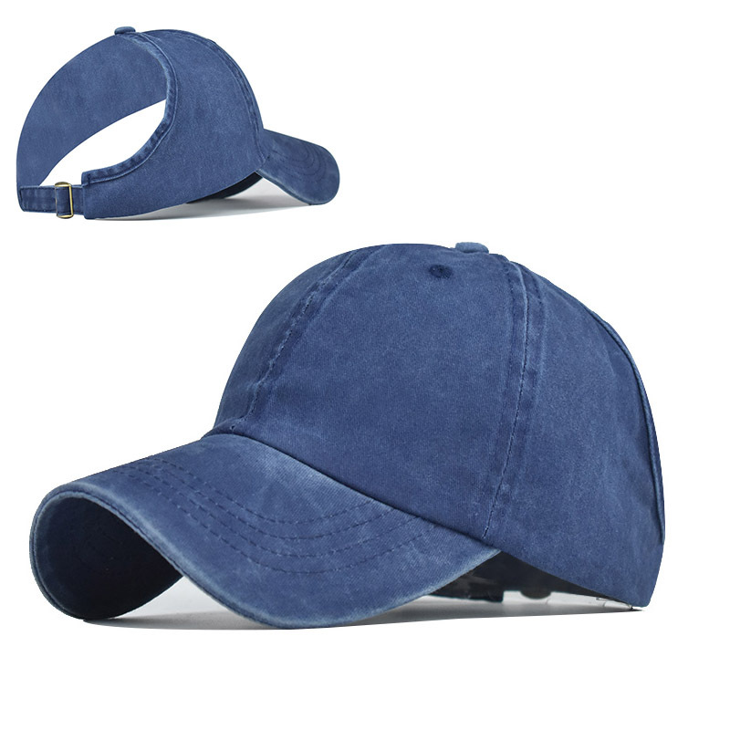 Gorra de cola de caballo media gorra de béisbol personalizada a prueba de sol corbata a prueba de sol sombrero de cola de caballo color sólido verano deportes al aire libre gorra de pico