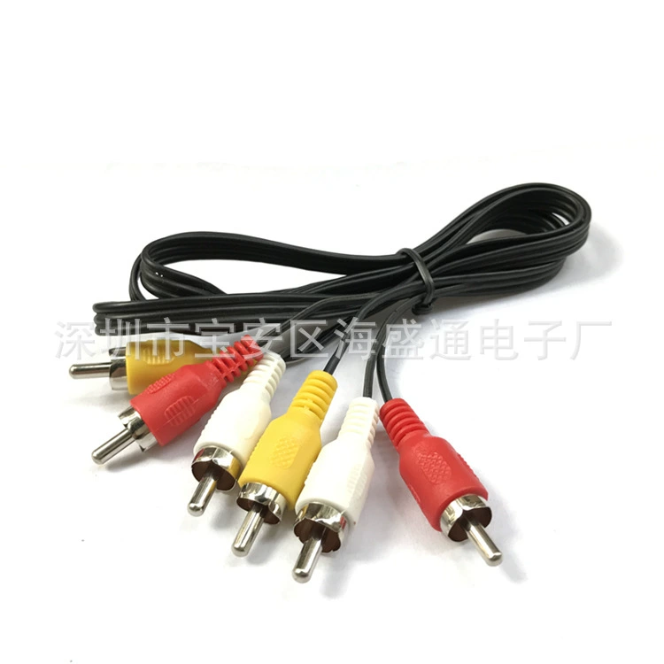 Кабель AV 3-to-3, головка лотоса 3RCA, соединение на ТВ DVD-приставки, цветное аудио 3 цвета, длина 1 м/1.5 м