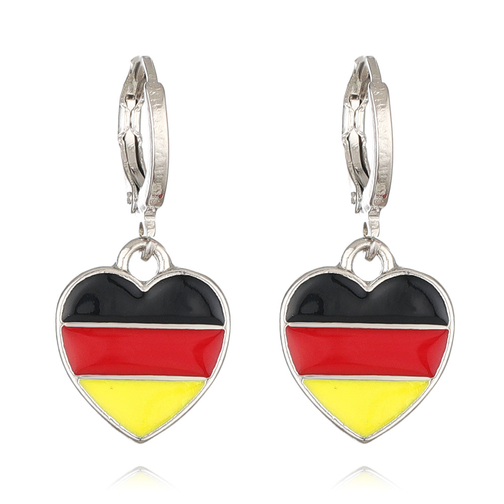 7g Weight Alloy Ear Needle Material Drop Earrings Classification 1 Pair Quantity Daily, Party Occasion Alloy Material National Flag Pattern Unisex Gender Enamel Design IG Style, Simple Style Style 1 Pair IG Style Simple Style National Flag Enamel Alloy Drop Earrings 14