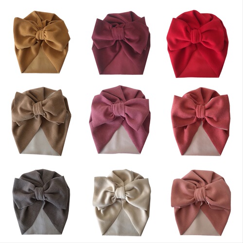 European and American autumn and winter children's big bow Indian hat imitation cashmere children's hooded cap cap
