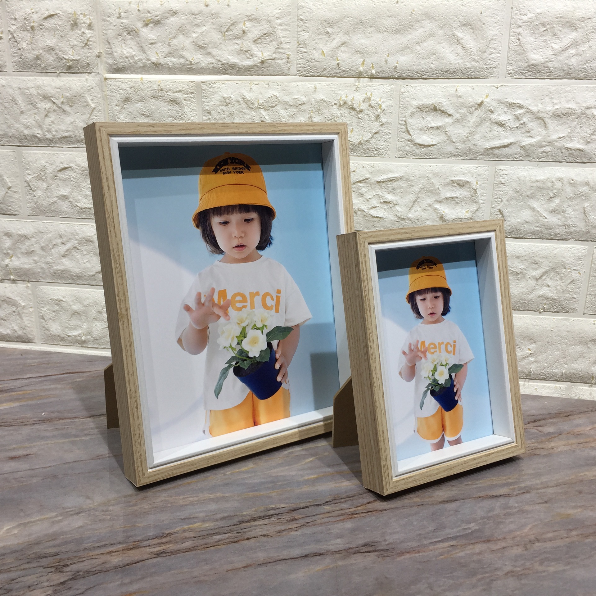 廠家批發北歐簡約6寸7寸8寸10寸16寸時尚帶白邊木紋兒童婚紗相框