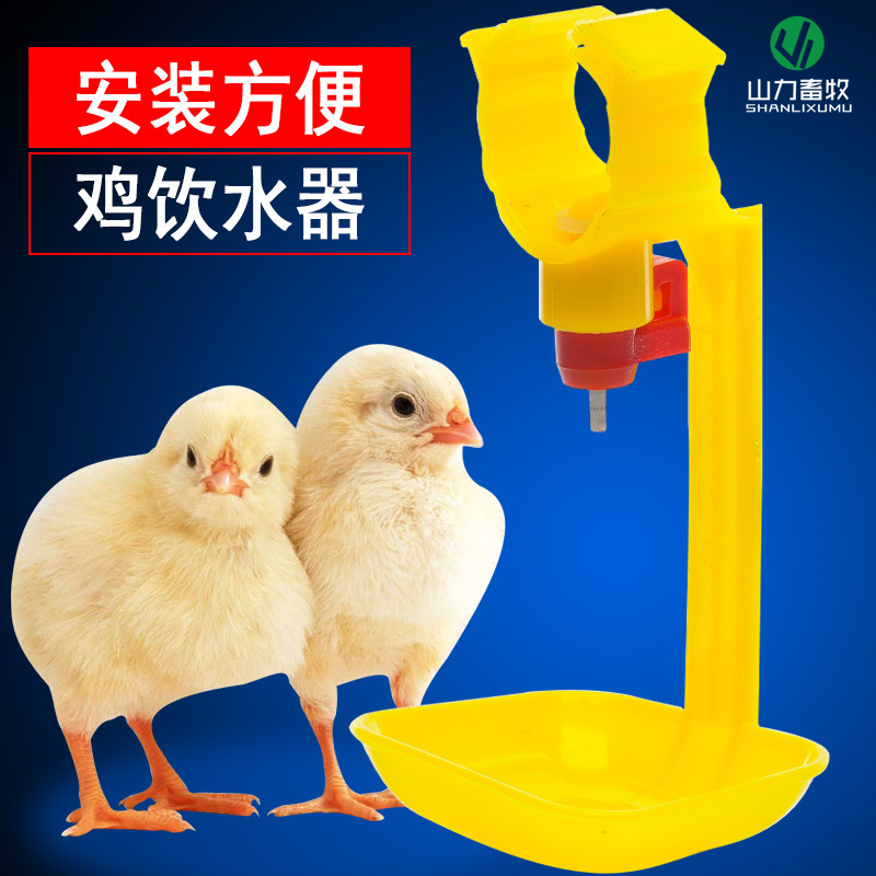 鸡钢球连体饮水器 养鸡自动乳头式自动饮水器鸡用一体吊杯饮水器