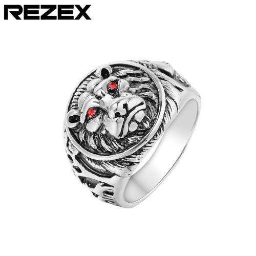 R0766-NK02 European & American-style Vintage Lion Head Men's Titanium Steel Ring — Wholesale Foreign Trade Accessories