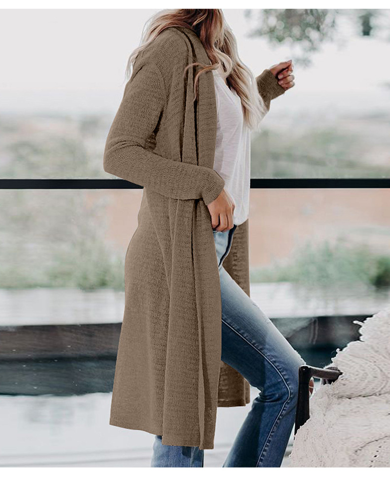 women fashion solid color long loose casual ladies cardigan jacket  NSSI3491