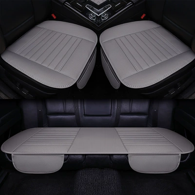 Seat cushion, seat cover – Cushion Pu Leather - gray-half-pack-without-bamboo-charcoal-three-piece-set