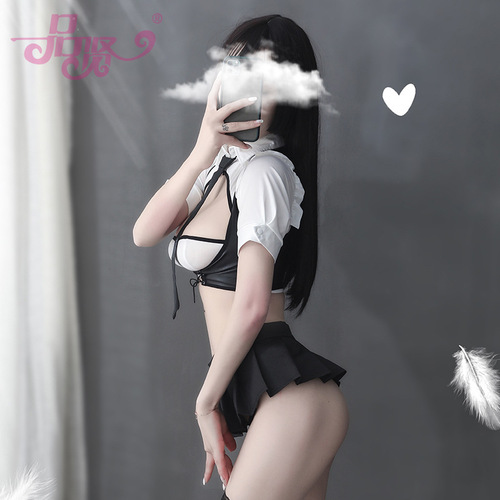 Pinxian manufacturer sexy lingerie set COSPALY sexy JK uniform female secretary maid student hot temptation