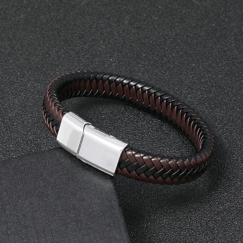 New Simple Braided Leather Bracelet display picture 5