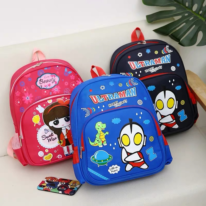 wholesale Cross border High-capacity children Cartoon Backpack kindergarten beautiful girl Ultraman student Large schoolbag
