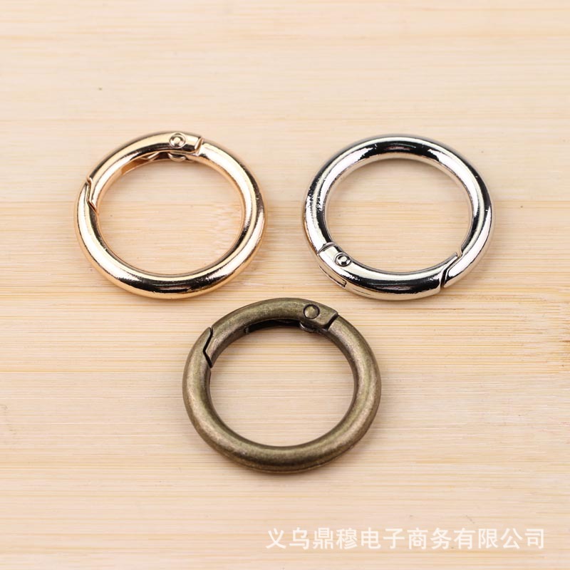 毛球钥匙扣挂件箱包五金饰品配件箱包锌合金弹簧圈多规格开口圆环