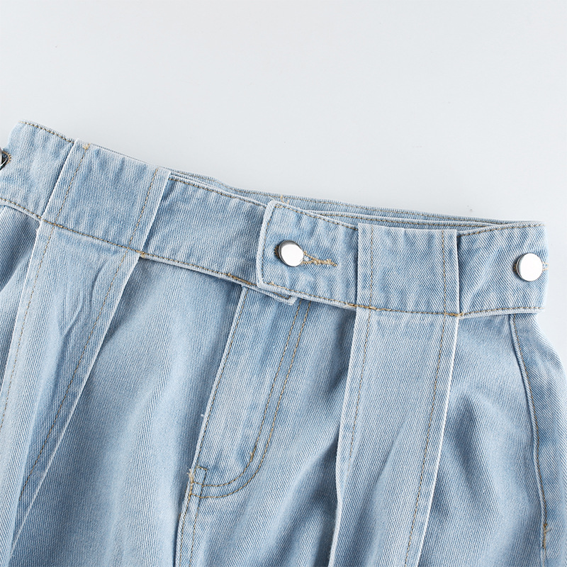 2020 Summer new arrival fashion detachable design high waist hollow jeans for women vintage style Casual pants loose trousers