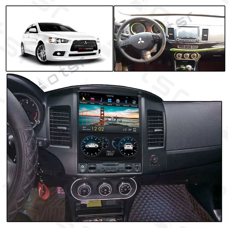 Подходит для Mitsubishi (Wing God) — большой экран, встроенная CD-навигация, 6-ядерный процессор, 4+64 ГБ, Android 9.0, вертикальный экранный навигатор Mitsubishi