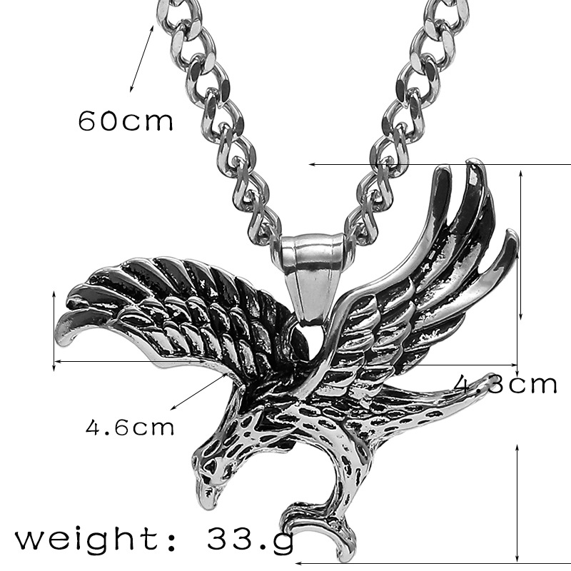 Wholesale Jewelry Retro Dapeng Spreading Wings Eagle Necklace Nihaojewelry display picture 1