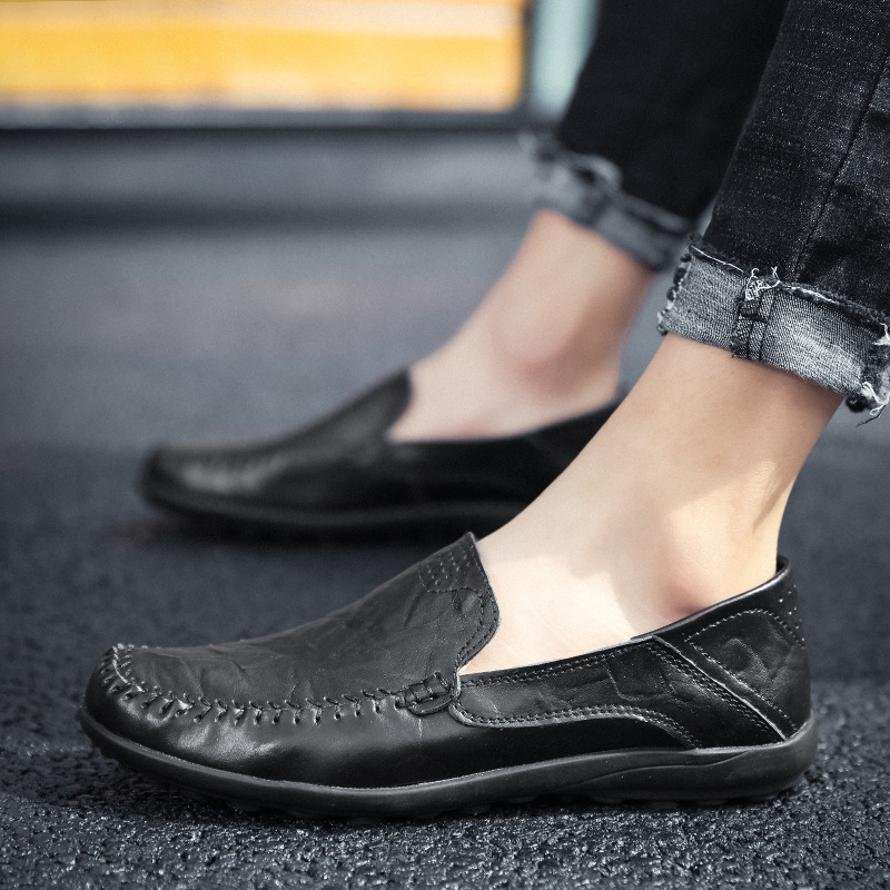 Herren Flache Sommerschuhe mit Metallschloss zum Reinschlüpfen, Faule Halbschuhe, lässige Mokassins, bequeme Fahrschuhe, Hochzeitsfeierschuhe_voghion.com