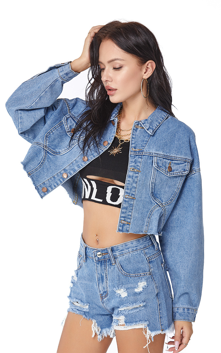 long sleeve short denim jacket  NSSY9129