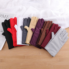 春夏防曬男女士薄款氨綸禮儀手套廠 佳樂高彈力黑白色手套批發