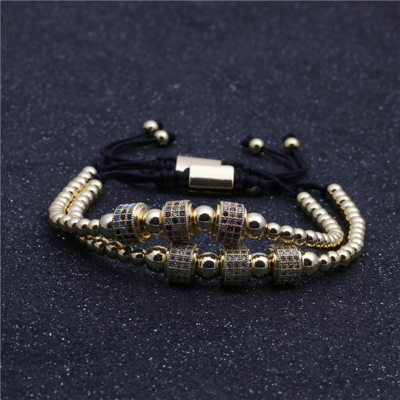 Geometric Tire-shaped Black Zircon Bracelet display picture 2