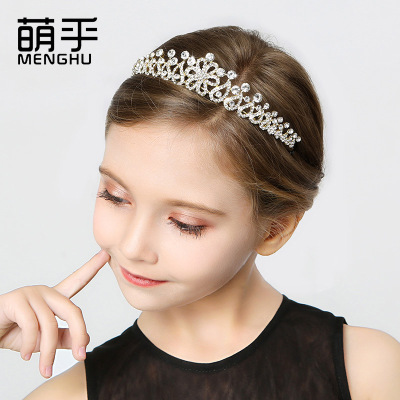 儿童金色花朵皇冠头饰 公主生日礼物 女童婚纱古风服装头饰配饰品|ru
