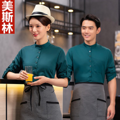 酒店服務員工作服餐飲女餐廳快餐店火鍋店夏裝前廳制服長短袖兩用