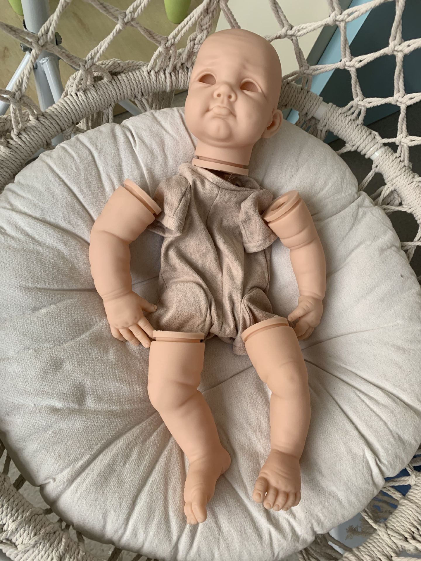 22 인치 다시 태어난 인형 키트 전체 세트 몸과 눈 BIBY