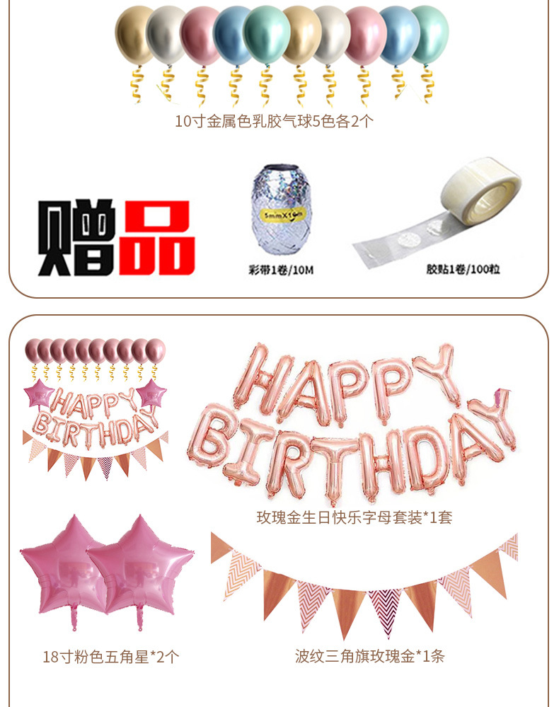 Happy Birthday Letter Aluminum Film Balloon Set display picture 8