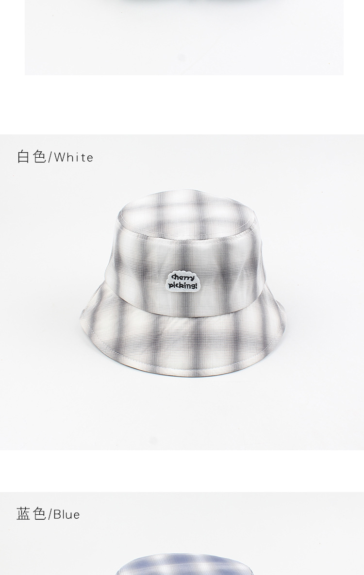 Pêcheur Chapeau Dames Été Coréen Sauvage Lettre Étudiant Ombre Femme Chapeau Mode Plaid Casual Jeunesse Bassin Chapeau En Gros Nihaojewelry display picture 7