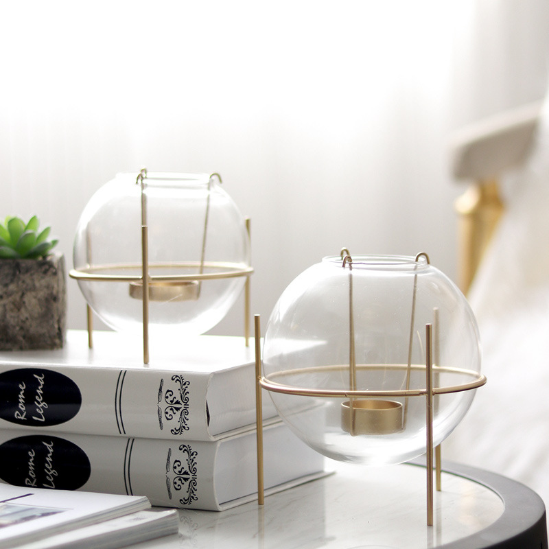 柔软时光candle holder圣诞蜡烛台烛光晚餐装饰摆件金色水晶烛台|ms