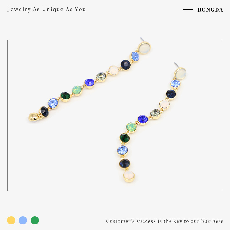 Foreign Trade Long Earrings, Versatile, Personalized, Fashionable Earrings, European And American Exaggerated Femininity, Diamond Earrings