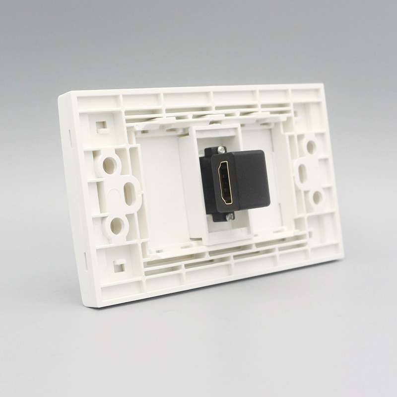 120型一位HDMI弯头直插面板高清90度L型直角直插数字电视墙壁插座