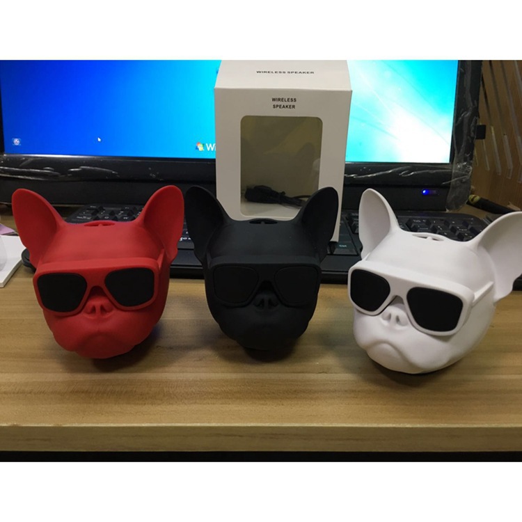 Creative French Pitbull F4 Big Dog Head Bluetooth Speaker Wireless Portable Subwoofer Sound Bulldog Medium Dog Head Speaker