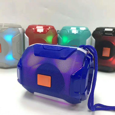 海外炫彩灯手提挂绳无线蓝牙音箱户外插卡低音炮创意礼品音响|ms