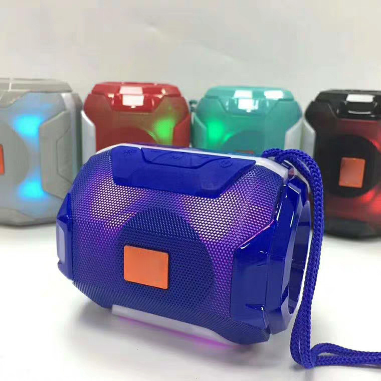 海外炫彩灯手提挂绳无线蓝牙音箱户外插卡低音炮创意礼品音响|ms
