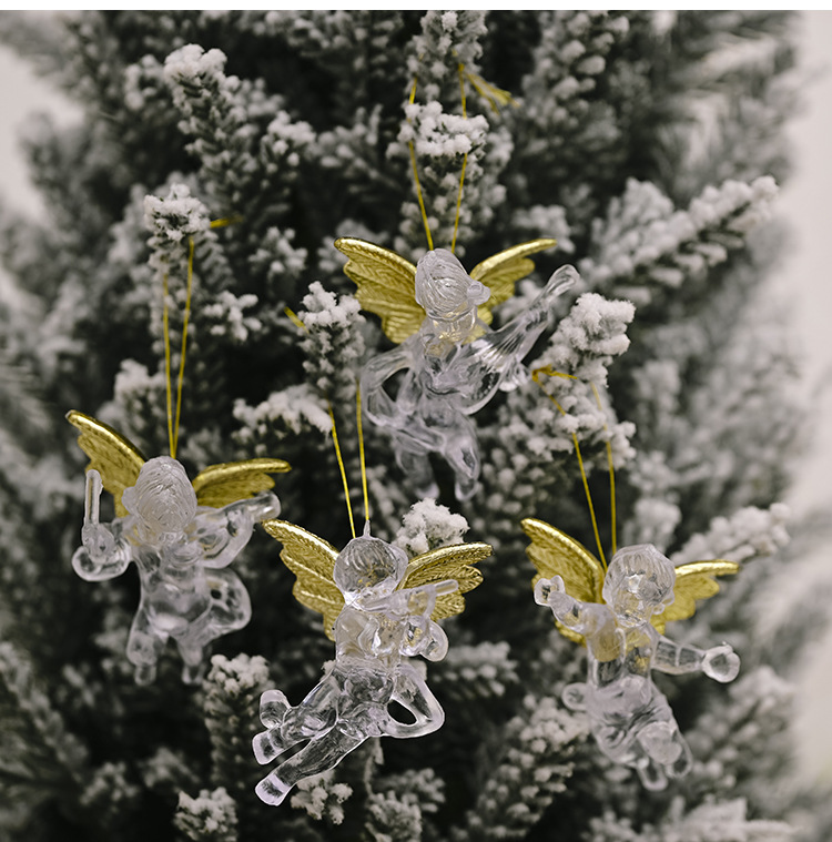 منتجات ديكور Haube عيد الميلاد ، قلادة الملاك الشفافة ، شنقا ملاك صغير جديد ، زخارف شجرة عيد الميلاد display picture 5