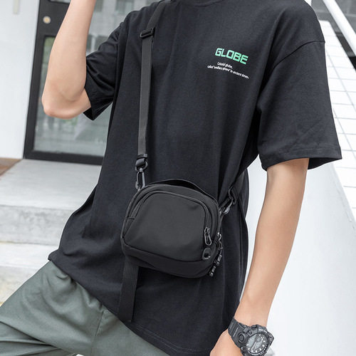 Men's shoulder crossbody bag, lightweight, trendy brand, casual men's bag, small bag, portable sports backpack, mini mobile phone bag