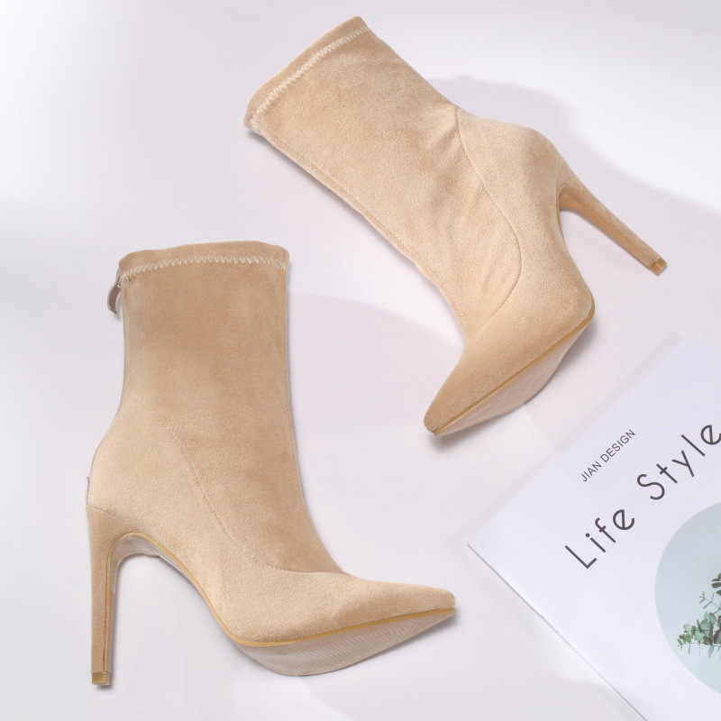 Pointed socks for women sexy heel suede boots for women_voghion.com