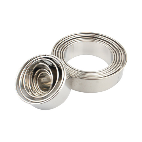 304 stainless steel round cake mold curled mousse ring fondant donut 12-piece cookie mold set