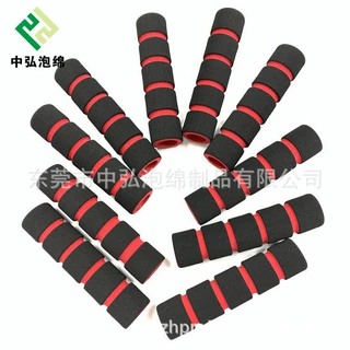 厂家加工 黑红色橡塑磨面把套 螺旋纹NBR铅笔套 儿童玩具保护套管