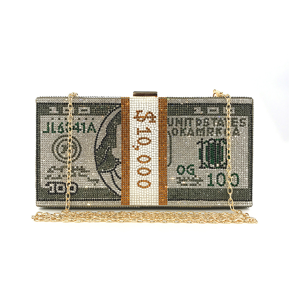 stamping diamond dollar bag dress dinner bag women’s hand-held bag rhinestone dollar bag club bag