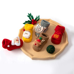 Children's Christmas Socks Autumn and Winter Thick New Cartoon Character Baby Floor Socks 0-2 Years Old Baby Ribbed Socks