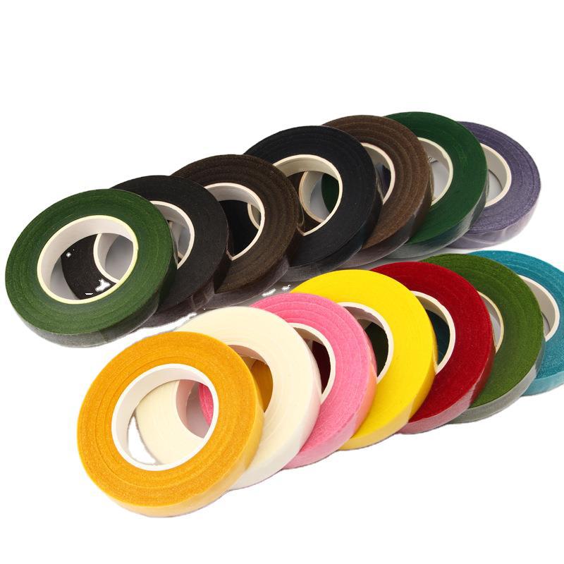 跨境现货花艺胶带 彩色花艺胶带干花丝网花15色