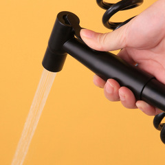 Black SUS304 Stainless Steel Spray Gun Bidet Washer Booster Nozzle Cleansing No-Punch Toilet Spray Gun Set