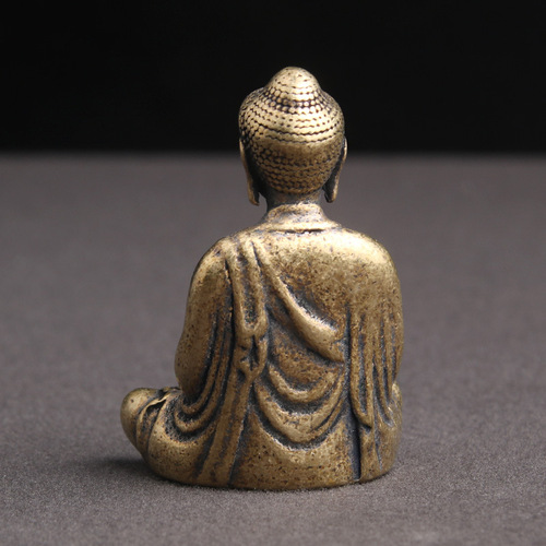 Solid brass antique antique Tathagata Buddha statue home table decorations for Sakyamuni Buddha statue cultural toys